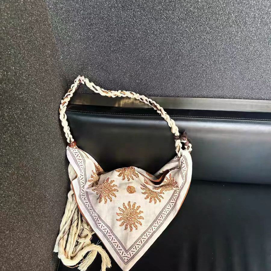 Retro Printed Triangle Large Capacity Ethnic Bags