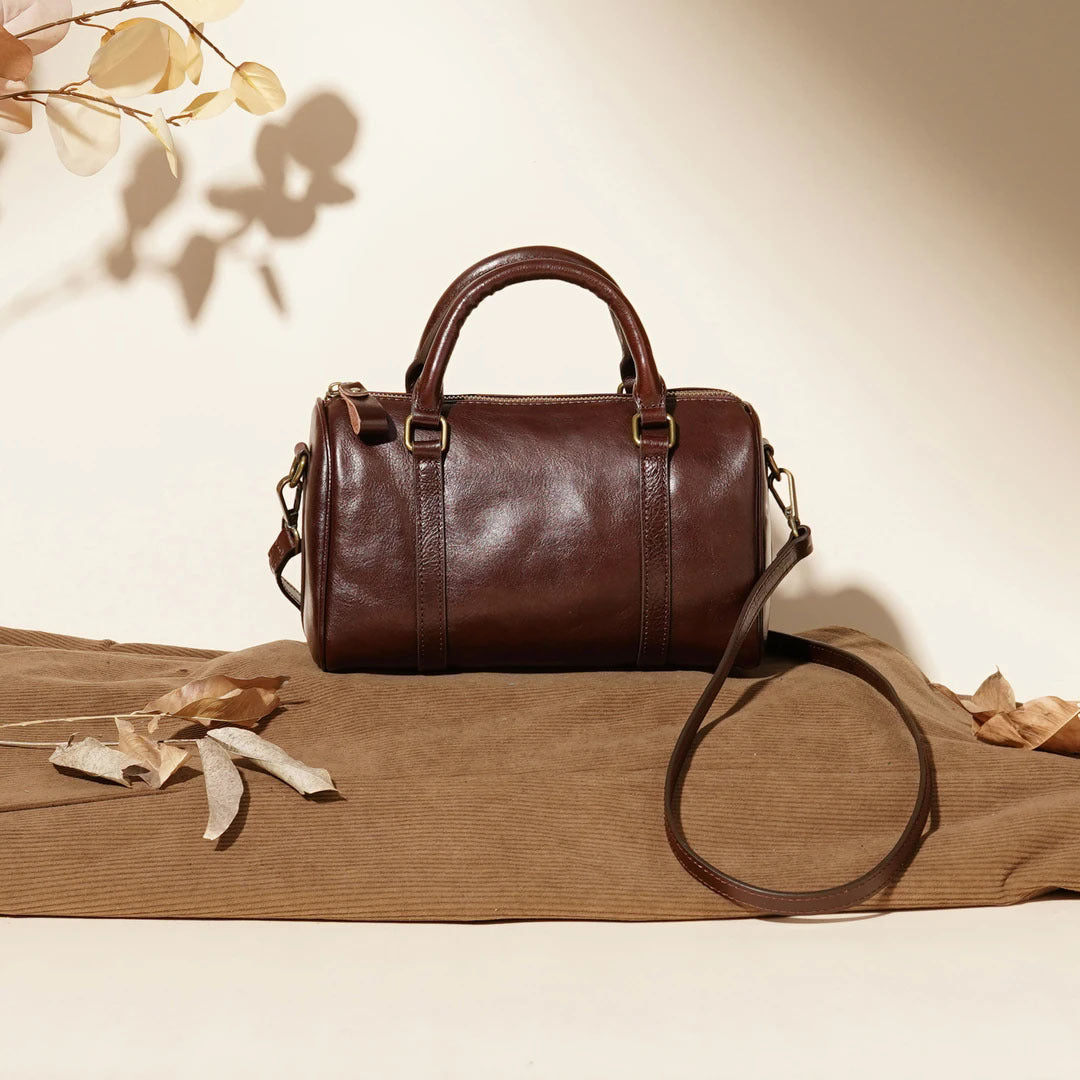 Women's Genuine Leather Pillow Retro Portable Vegetable Women's Shoulder Bag