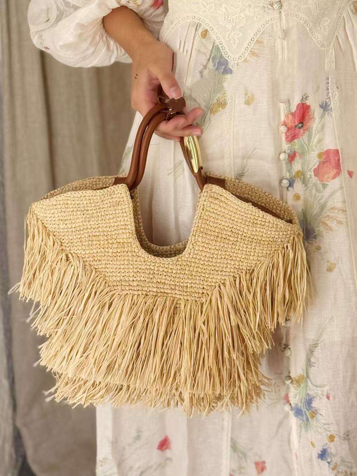 Tassel Straw Hand-woven Large Capacity Vacation Women's Shoulder Bag