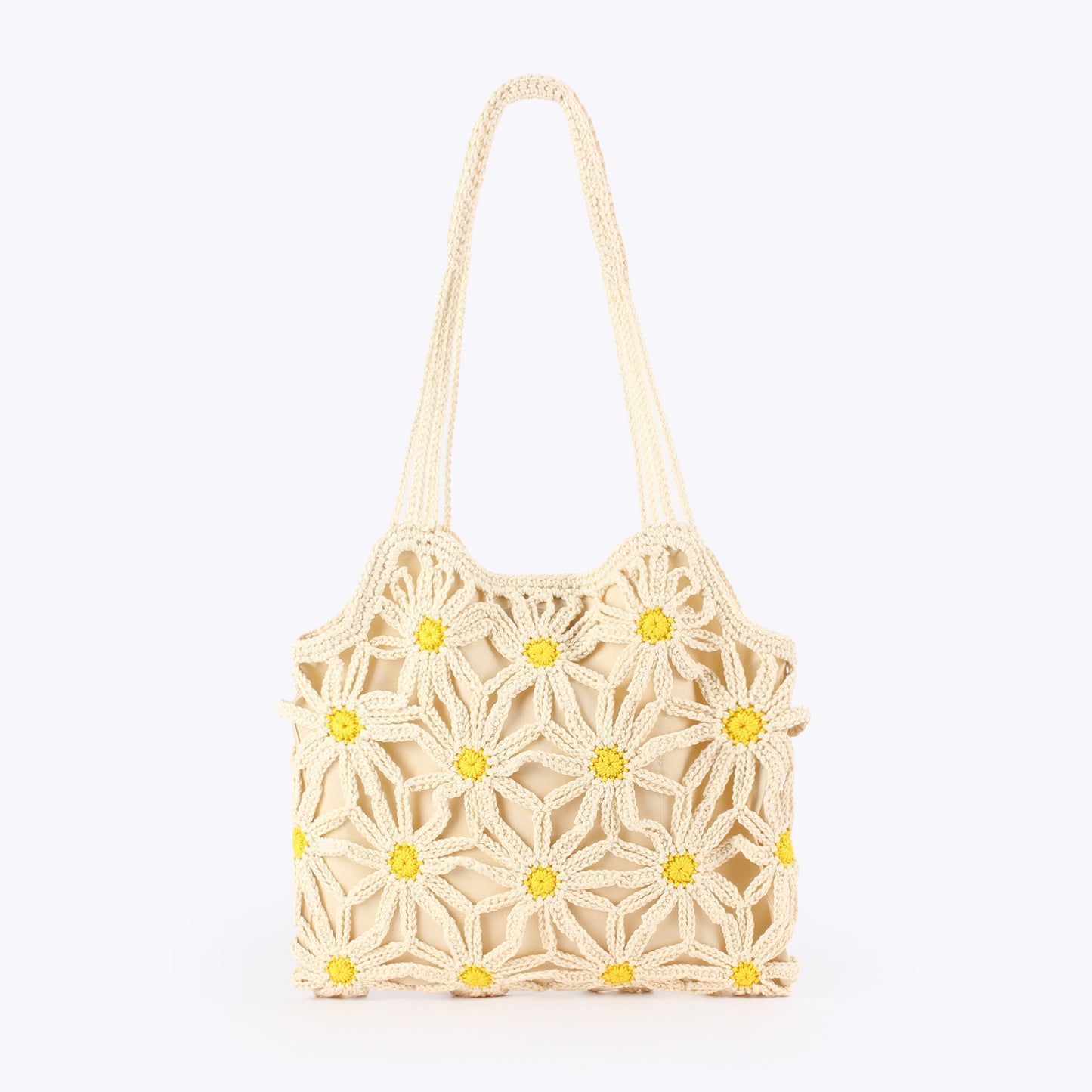 Women's Hand-woven Cotton String Hollow Flower Seaside Holiday Women's Shoulder Bag
