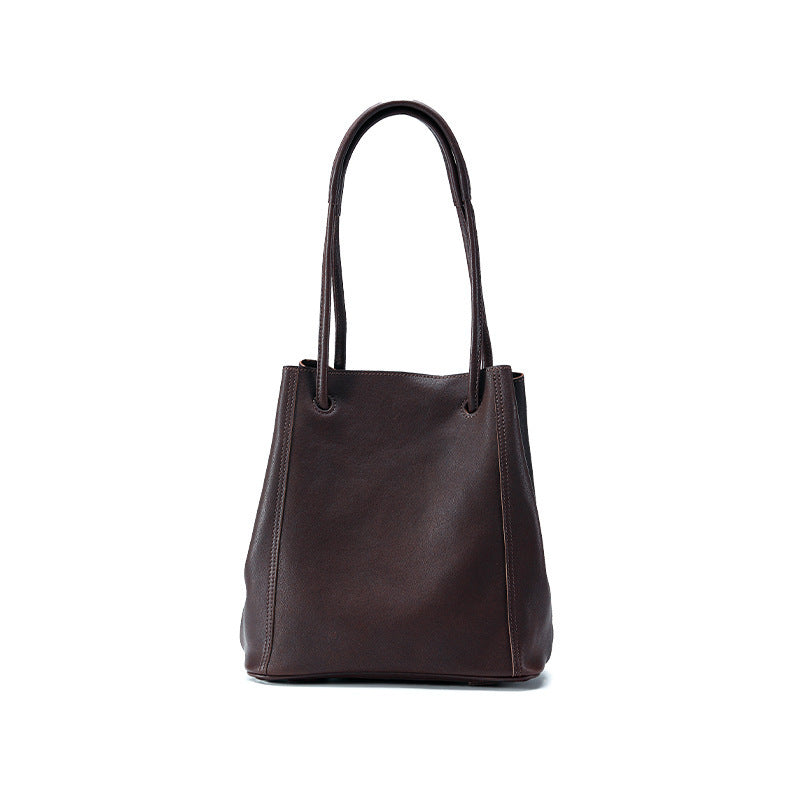 Women's Commuter Large Capacity Totes Genuine Retro Bucket Bag