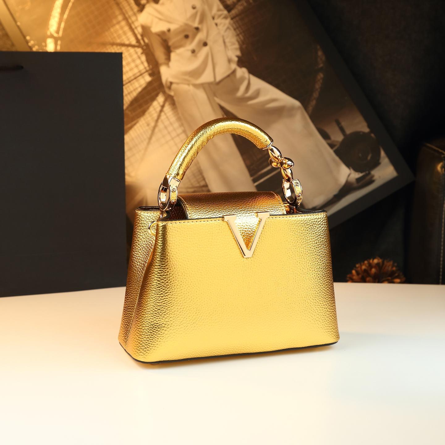 Women's Genuine Leather Soft Fashion Versatile Simple Bucket Bags