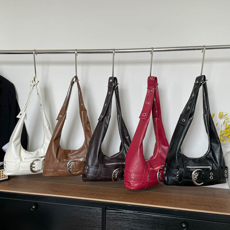 Fashion Retro Hot Underarm Large Capacity Design Commuter Black Women's Shoulder Bag