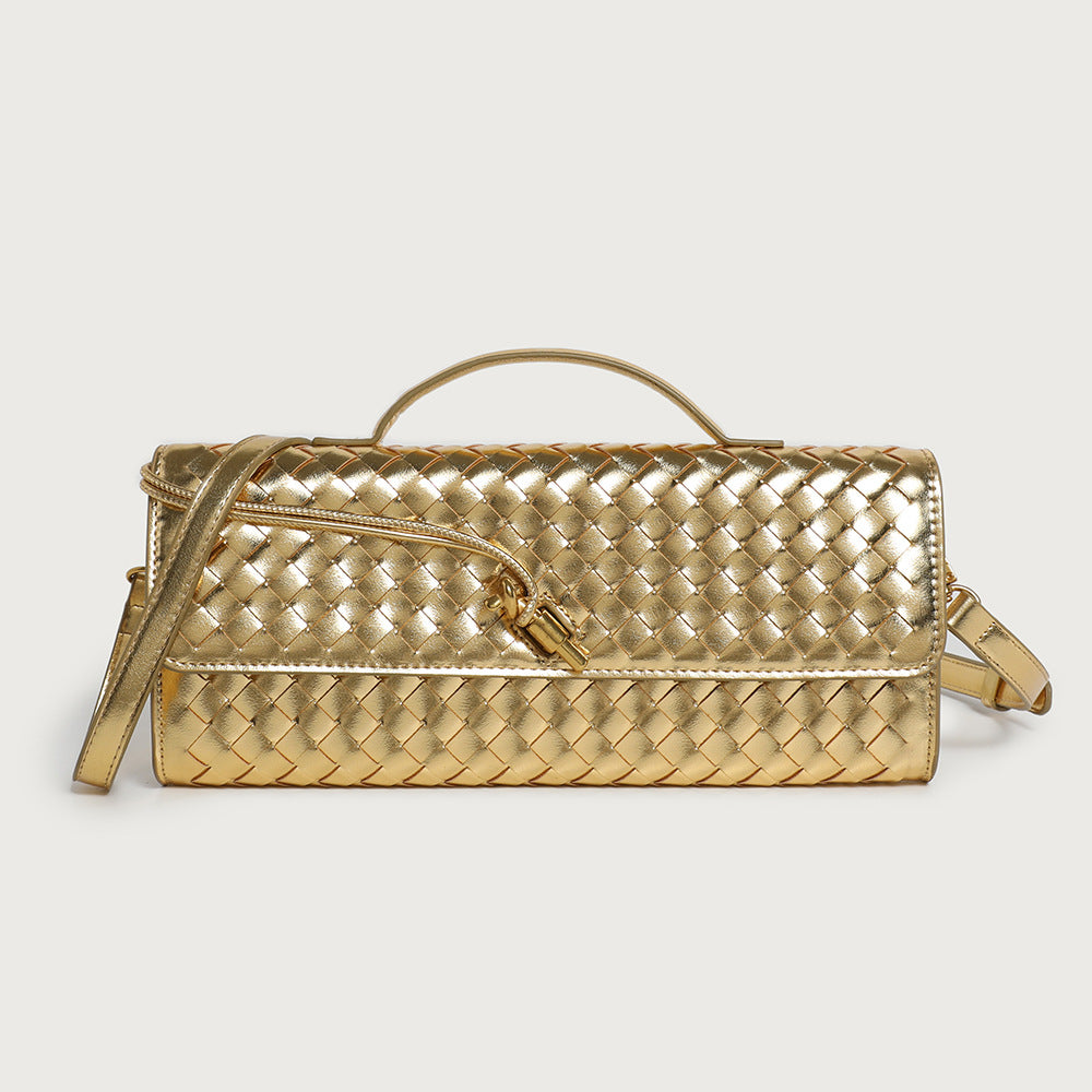 Women's Hand-held Woven Baguette Horizontal Dinner Hand-woven Fashion Women's Handbag