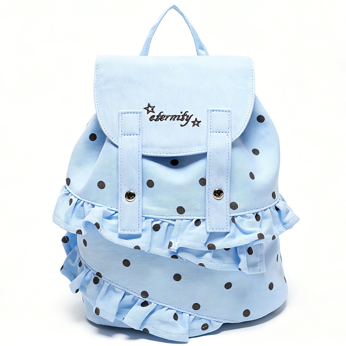 Women's Summer Blue Polka Dots Super Popular Korean Canvas Ballet Women's Backpack