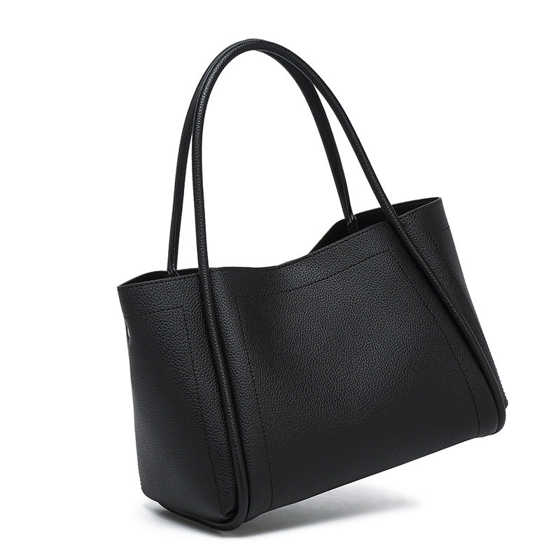 Women's Korean Textured Vegetable Basket Simple Commuting Handbags