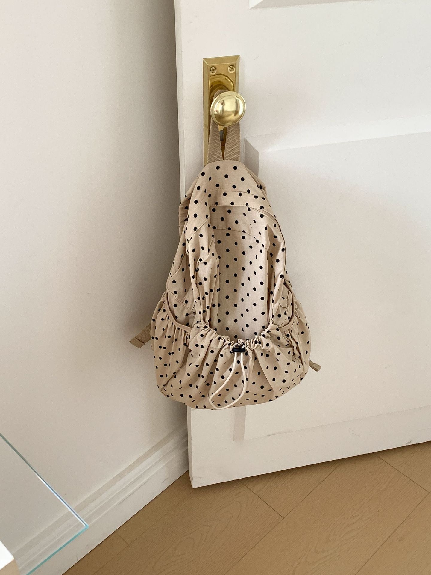 Lightweight Artistic Polka Dot For University Style Drawstring Leisure Backpack