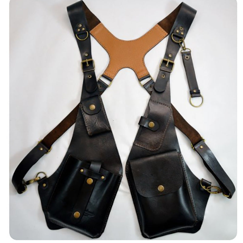 Women's & Men's Vintage Leather Strap Mobile Underarm Bag