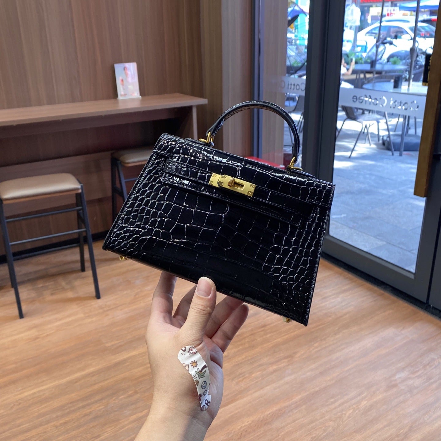 Popular Second Generation Crocodile Pattern Platinum Women's Shoulder Bag