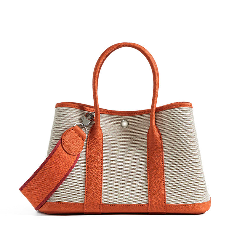 Women's High Sense Leather Genuine Large Capacity Canvas Women's Handbag