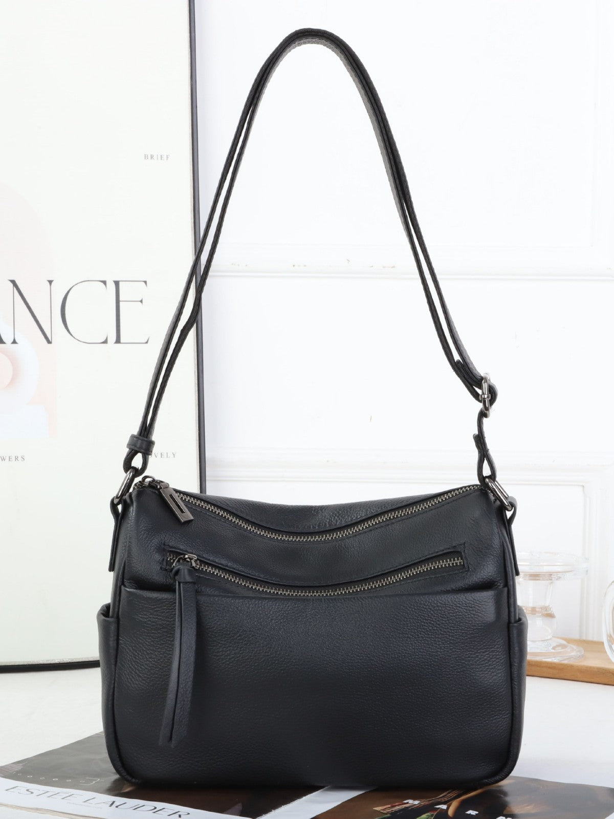 Cowhide Niche Commuter Underarm Back Large Capacity Versatile Leather Women's Messenger Bag