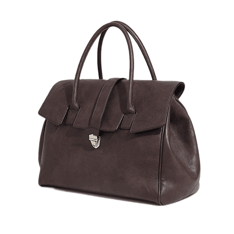 Women's Retro Portable Large Capacity Vegetable Tanning Leather Women's Handbag
