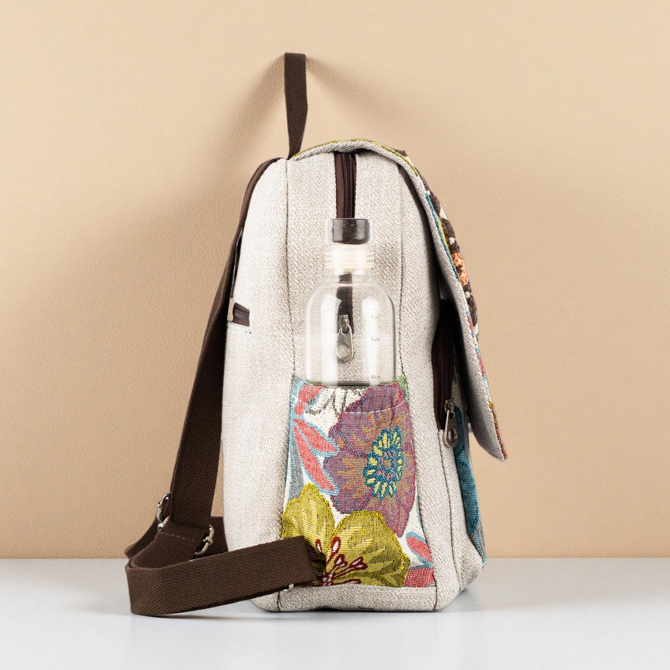 Women's Ethnic Style Flower Embroidered Hand-woven Women's Backpack