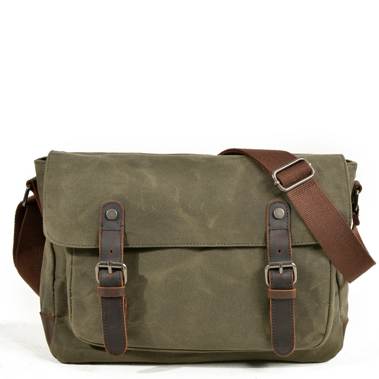 Men's Oblique Oil Wax Retro Sport Canvas Men's Messenger Bag