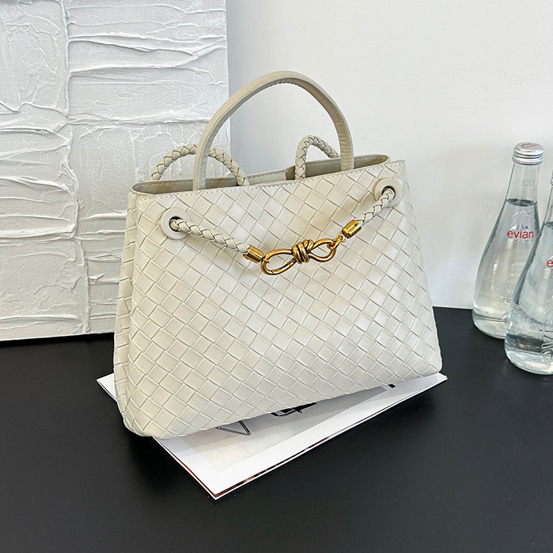 Women's Retro Metal Cord Fastener Woven Niche Women's Messenger Bag