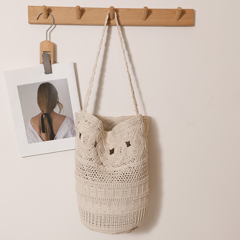 Capacity One Straw Fashion Flower Woven Bags