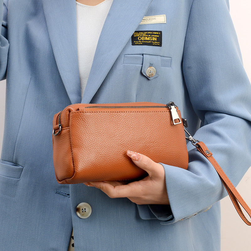 Women's First Layer Cowhide Niche Commute Minimalist Women's Messenger Bag