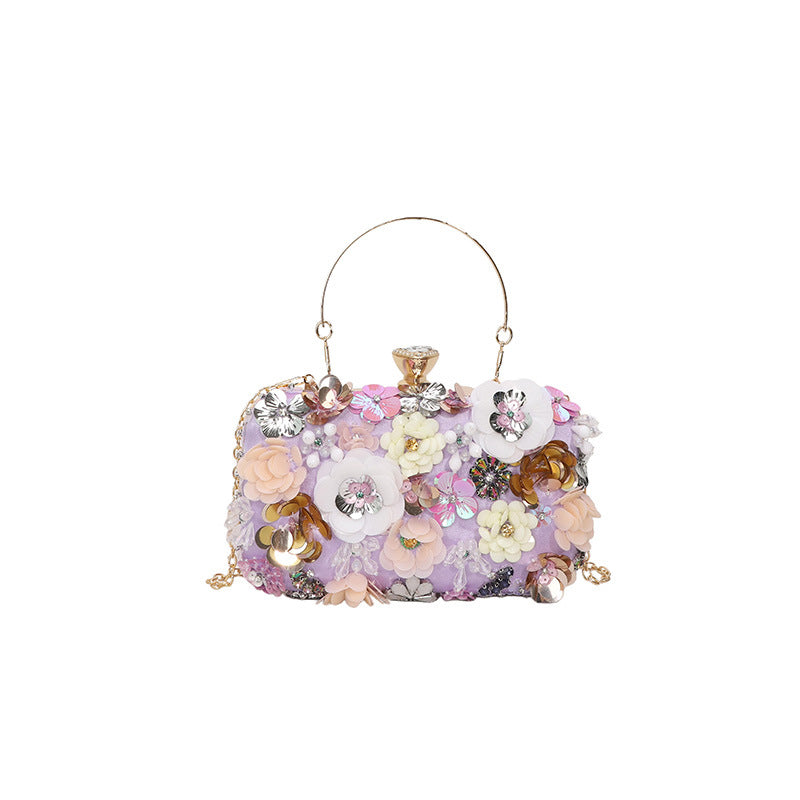 Women's Flower Dinner Fashion Chain Box Women's Shoulder Bag