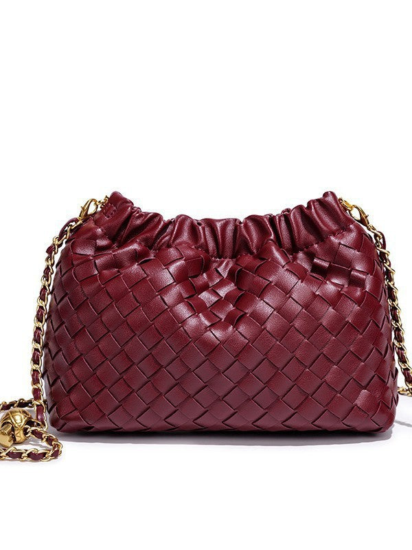 Women's Handmade Woven Cloud Classic Style Chain Versatile Light Luxury Women's Messenger Bag