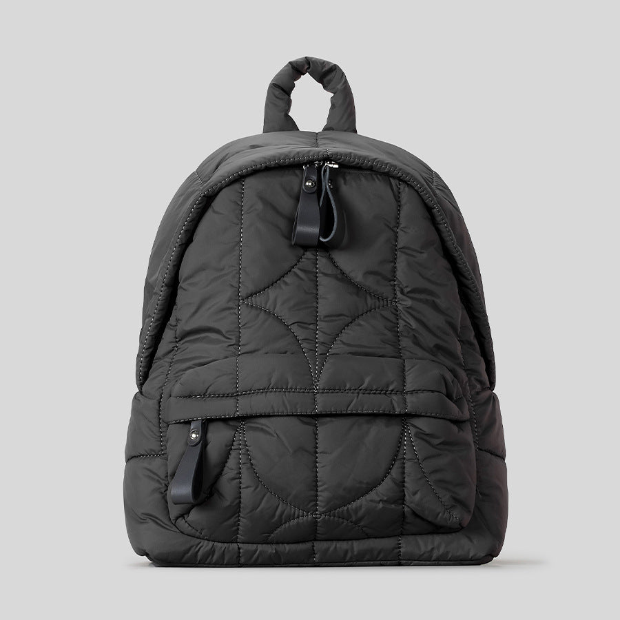 Women's Rhombus Quilted Feeding Cotton Nylon Puff Backpacks