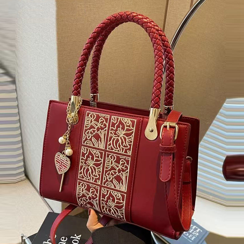 Chinese Style Embroidery Bridal Wedding Mother Women's Messenger Bag