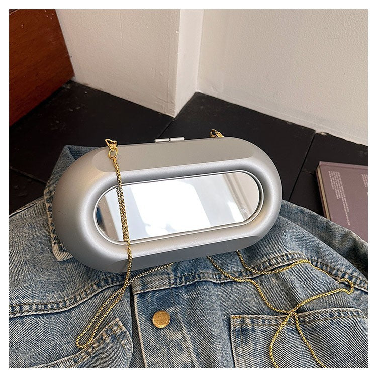 Design Acrylic Box Female Personality Chain Fashion Shiny Surface Bags