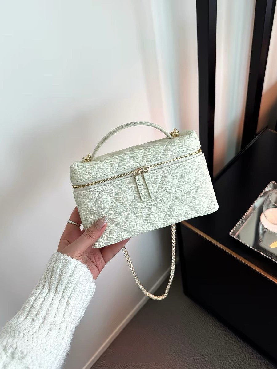 Women's Box Classic Style Rhombus Chain Portable High-grade Cosmetic Bags