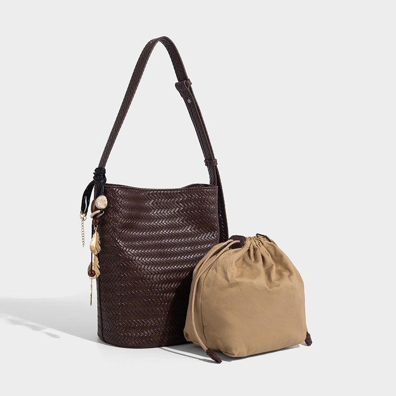 Niche Knitting Retro Affordable Luxury High-grade Bucket Bag