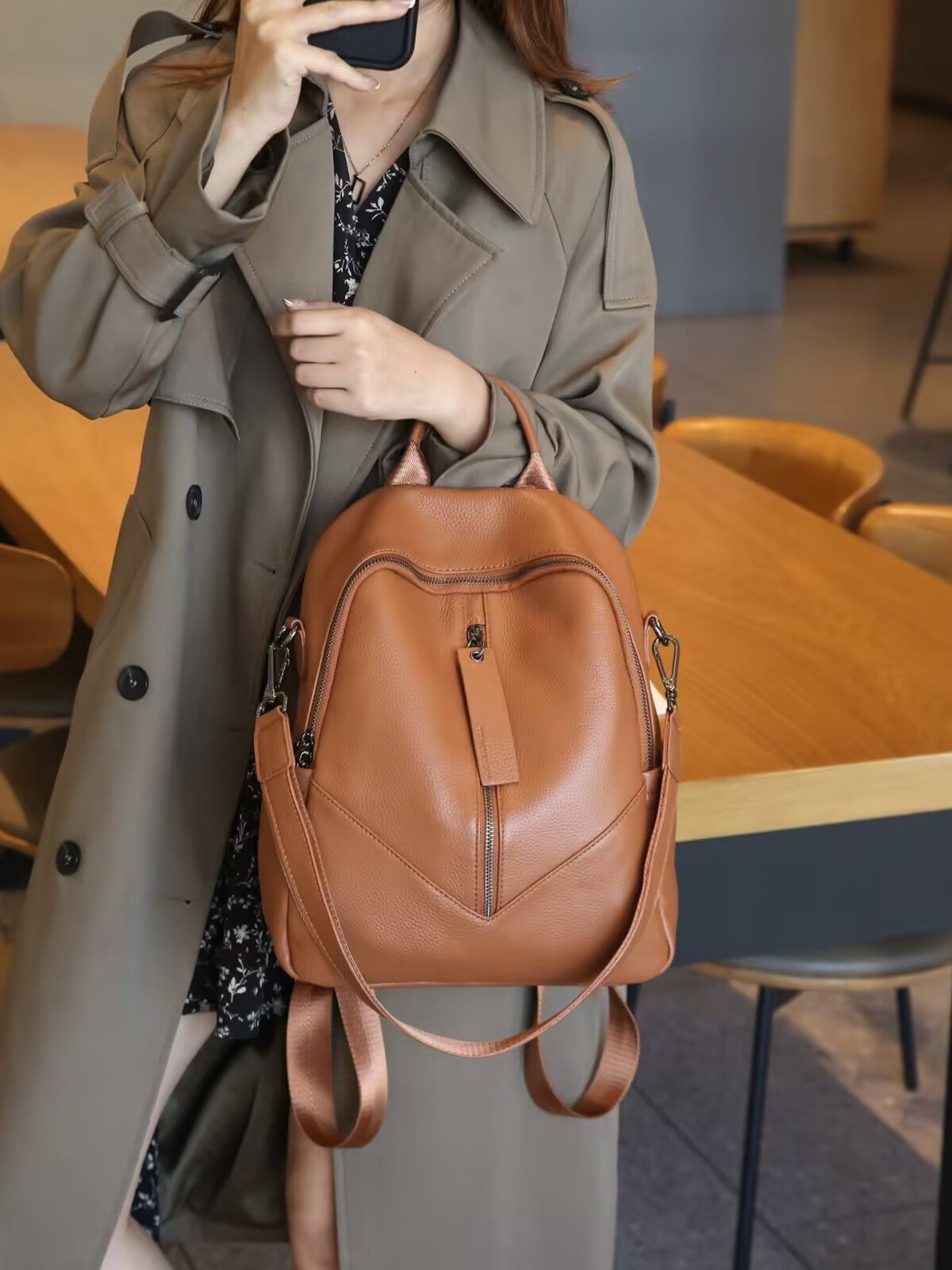 Slouchy Women's Leather Soft Design Commute Women's Backpack