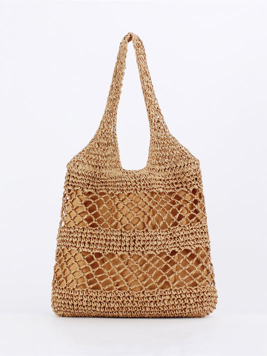 Women's Fashion Style Large Capacity Commuter Straw Shoulder Bags
