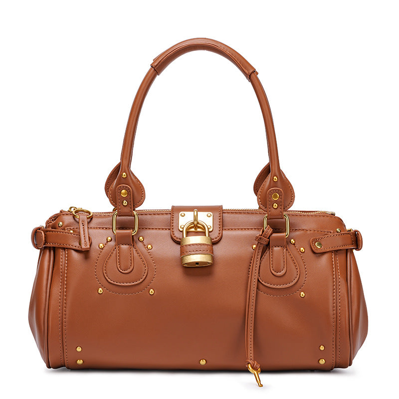 Retro Distressed Head Boston Motorcycle Portable Women's Handbag