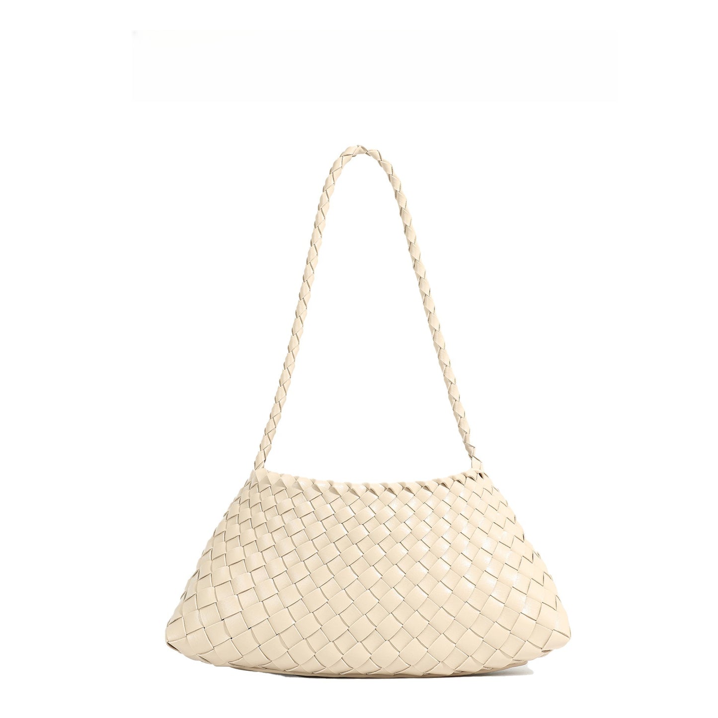 Women's Sense Authentic Leather Weave Underarm Versatile Vegetable Basket Women's Shoulder Bag