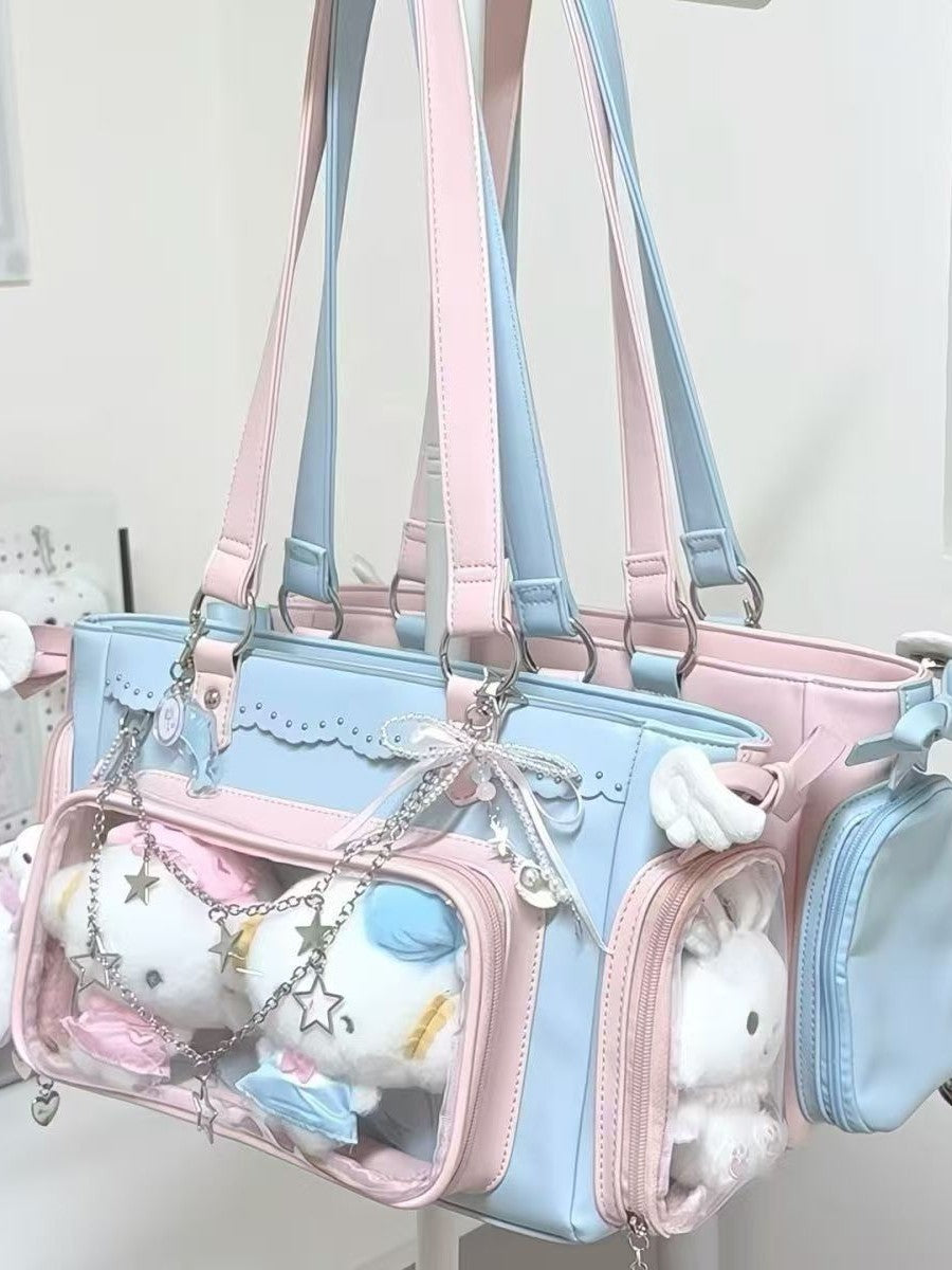 Pink Blue Couple Cartoon Concert Collection Women's Backpack