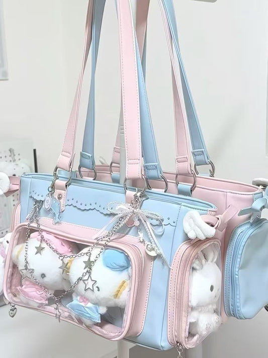 Pink Blue Couple Cartoon Concert Collection Women's Backpack