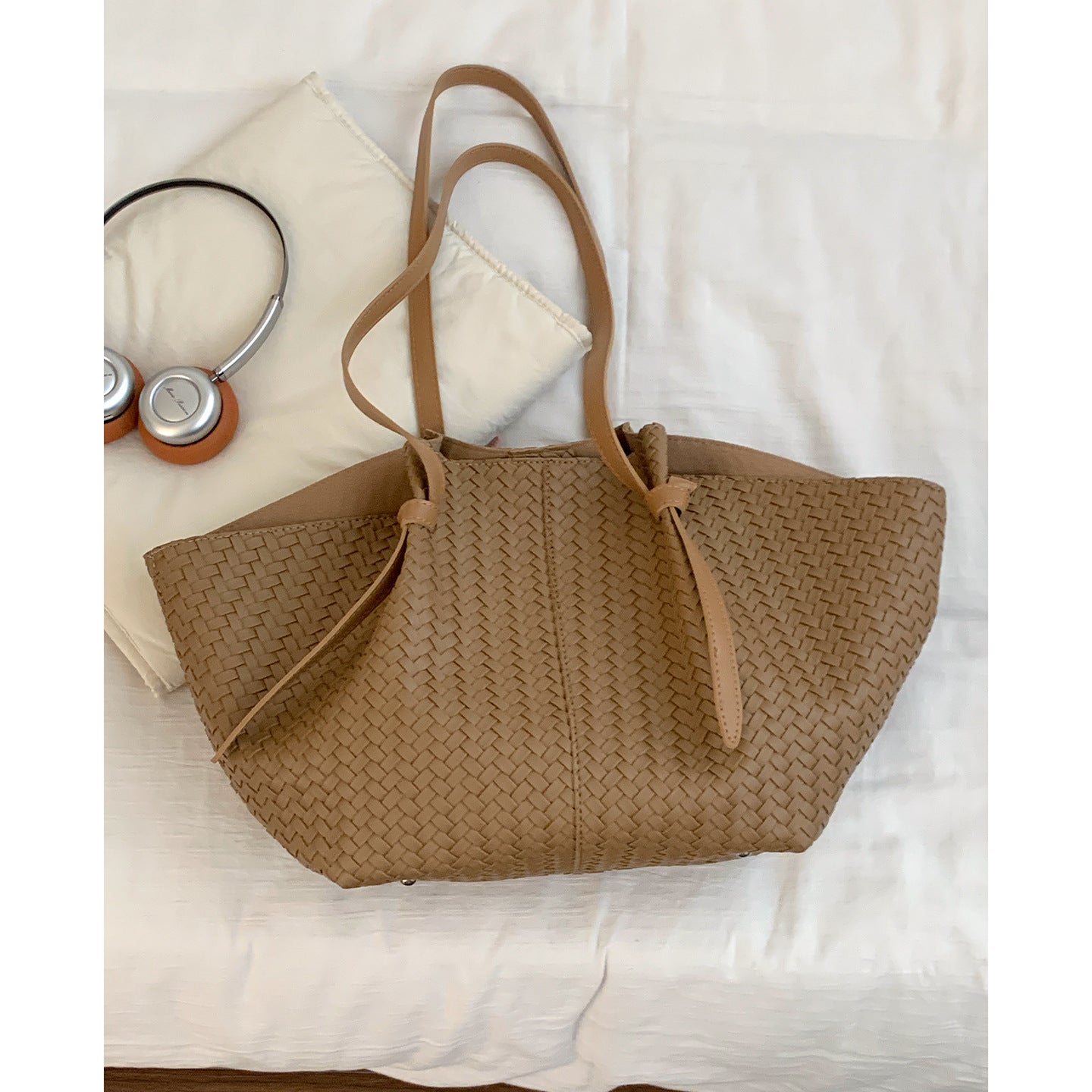 Women's Large Capacity Woven Vegetable Basket Simple Underarm Bag