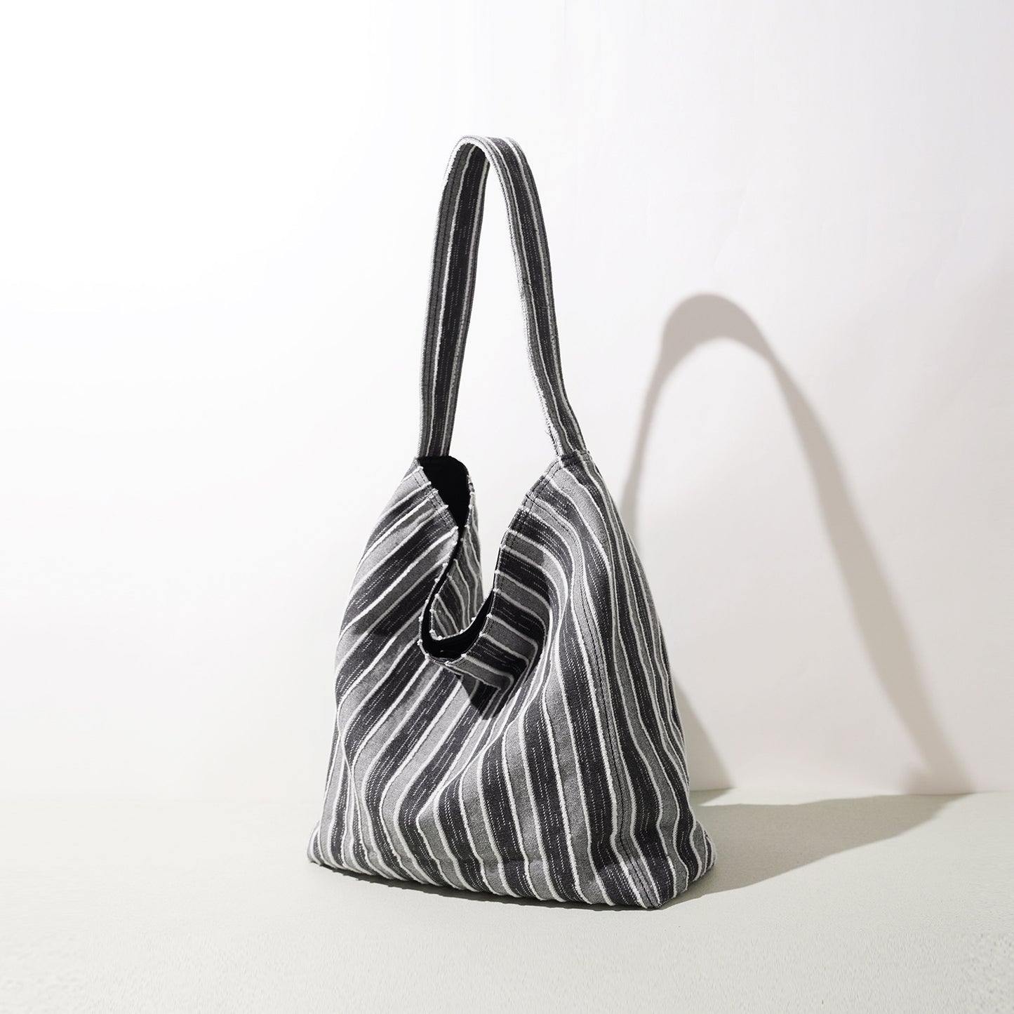 Korean Style Blue Striped Canvas Minority Women's Shoulder Bag