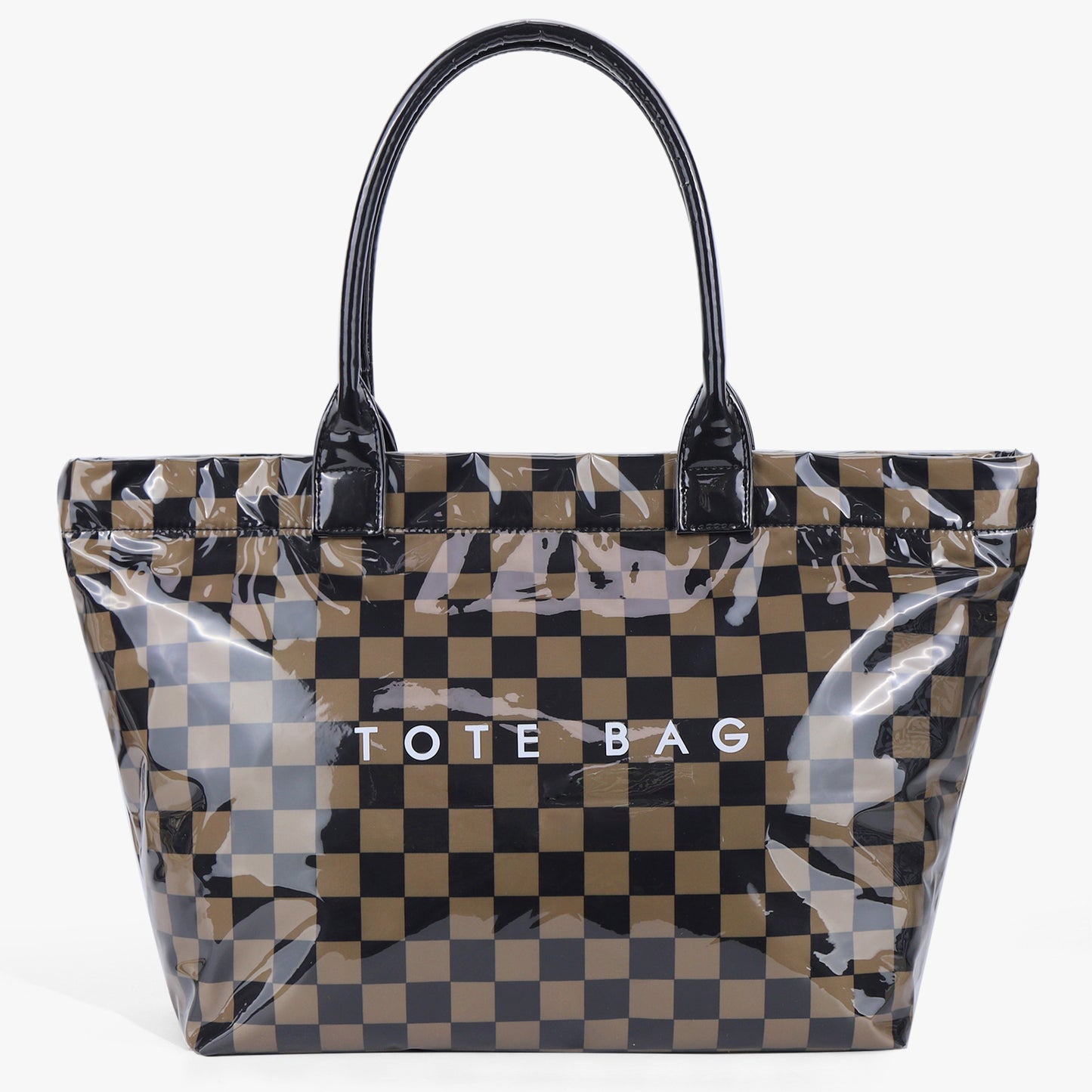 Women's Retro Chessboard Plaid Commuter Large Capacity Transparent Bags