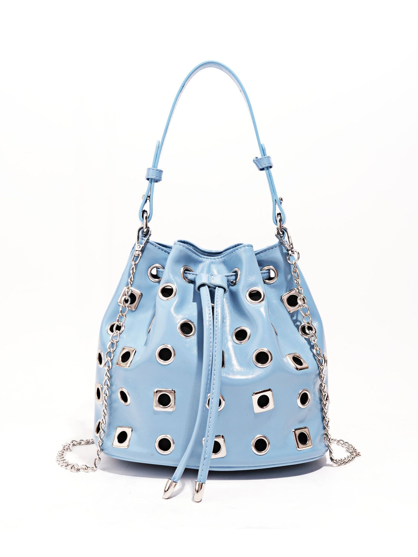 Women's Rivet Drawstring Eyelet Punk Hollow Chain Women's Handbag