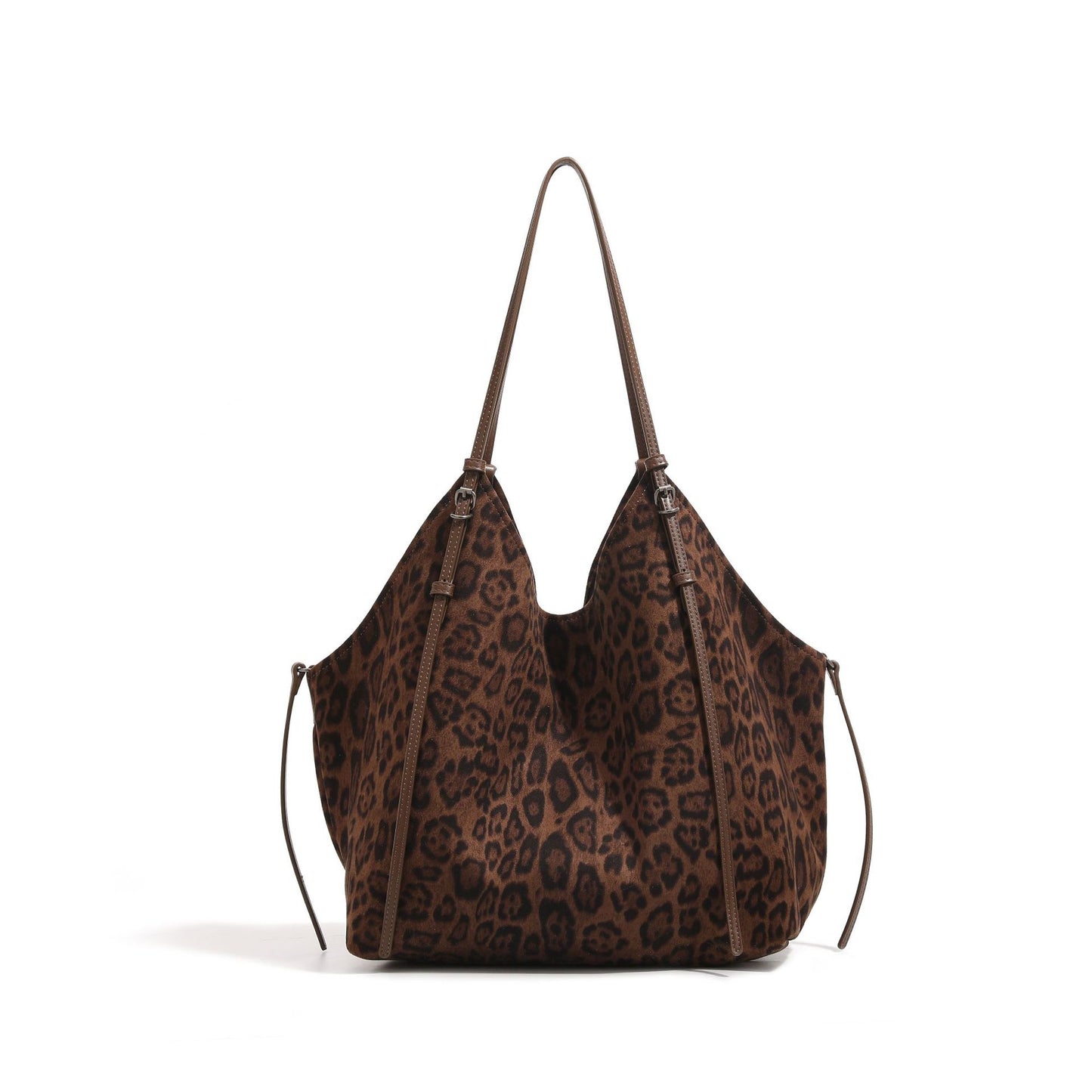 Women's Loose Idle Style Large Capacity Leopard Print Simple Easy Underarm Bag