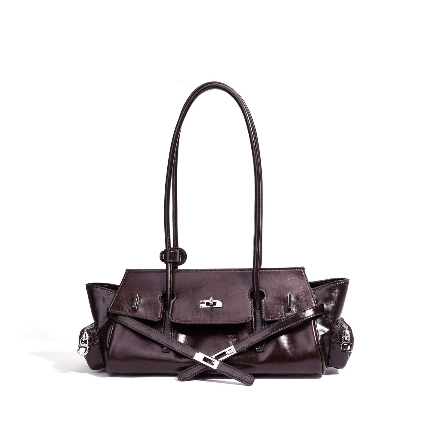 Spring Kelly Portable Simple Western Style Textured Lady Genuine Women's Shoulder Bag