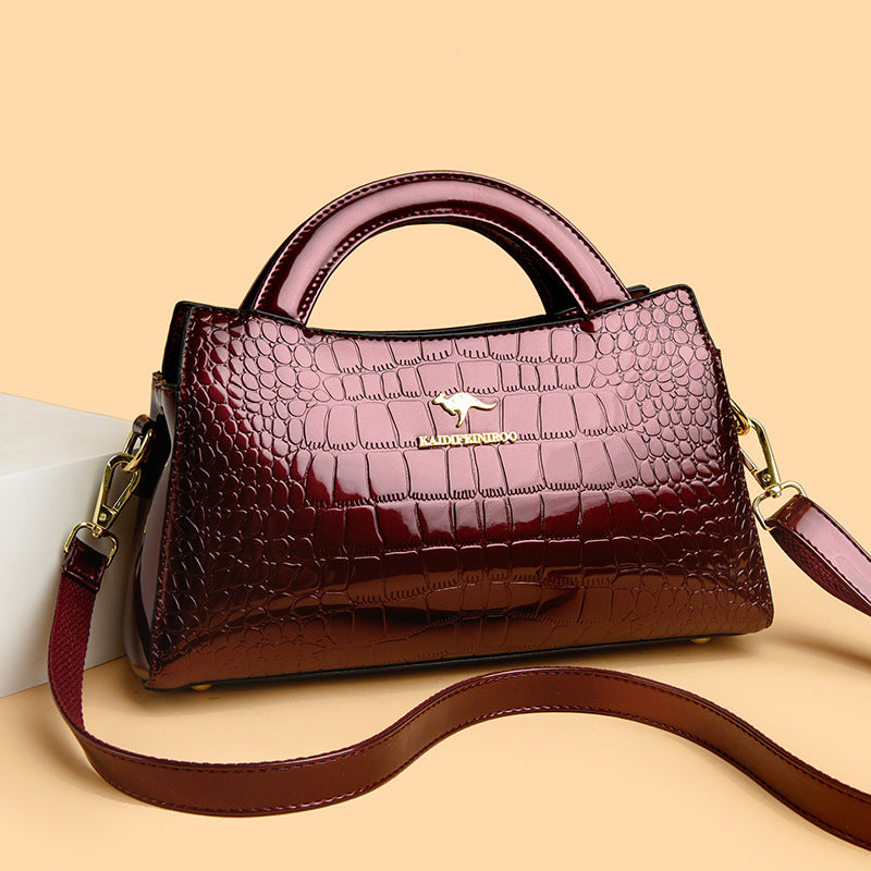 Women's Patent Leather For Mom Alligator Print Women's Handbag