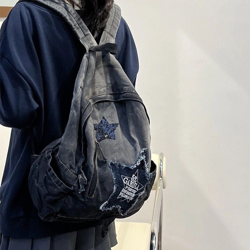 Millennium Asian Gradient Denim Female Large Capacity Backpacks