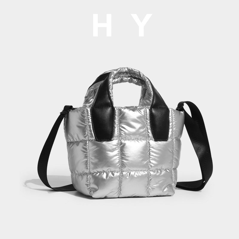 Women's Simple Lightweight Nylon Down Feel Diagonal Women's Handbag