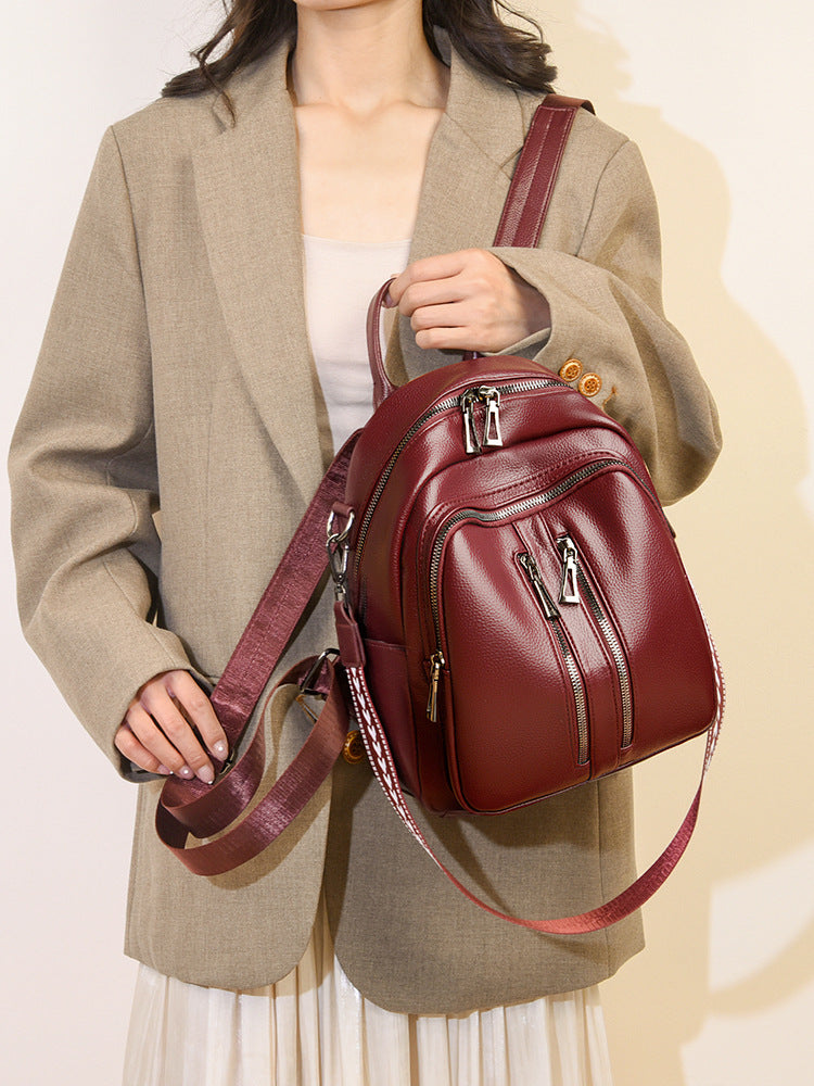 Women's Korean Style Trendy Fashion Solid Color Soft Women's Backpack
