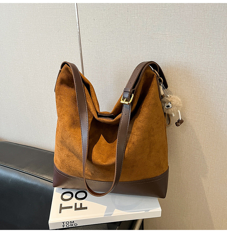 Women's Retro Minority Commuter Suede Fashion Large Capacity Bags