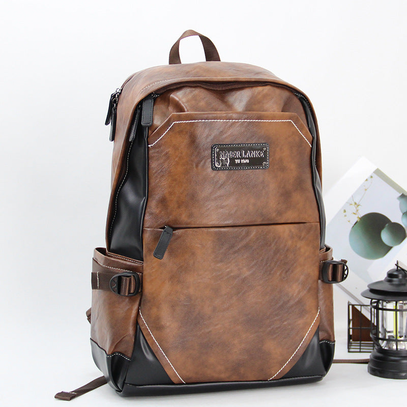 Men's Vintage Korean Street Large Capacity Computer Leisure Backpack