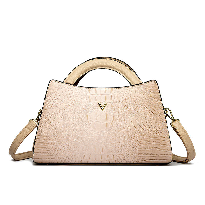 Women's Fashion Crocodile Pattern Popular Embossed High Women's Handbag