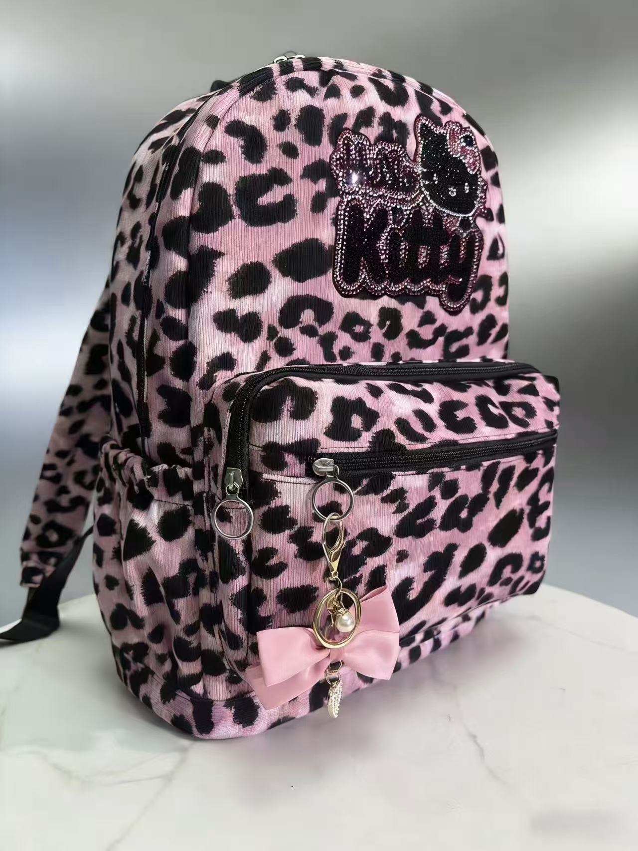 Women's Cute Leopard Print Retro Commuter Large Women's Backpack