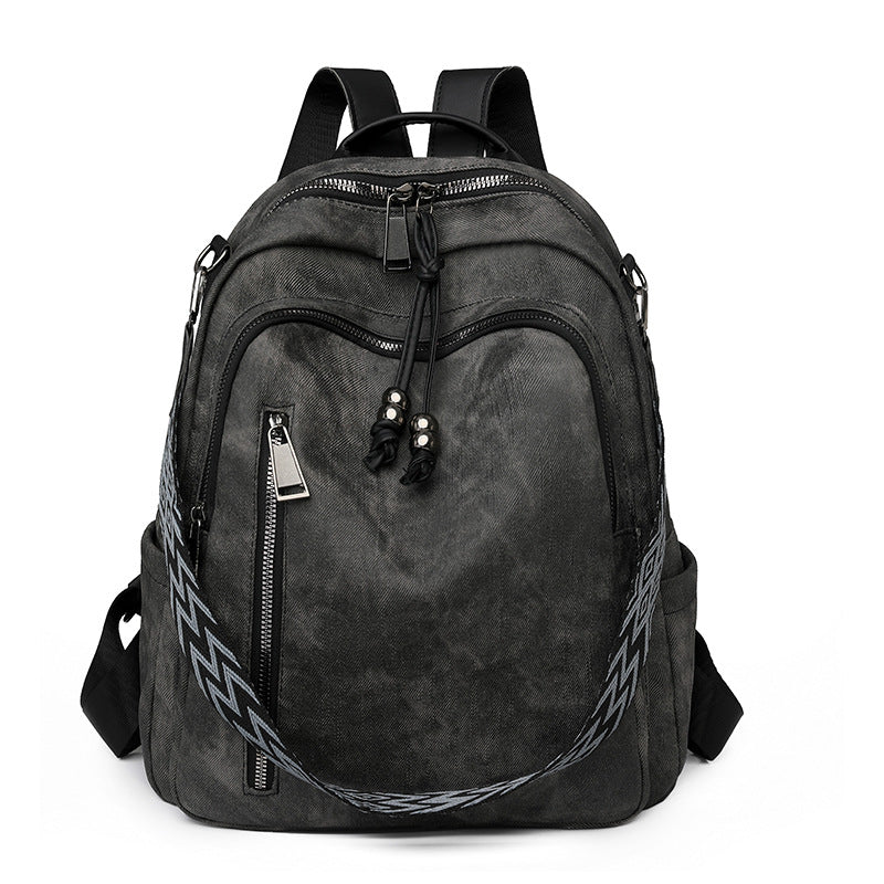 Women's Korean Fashion Trendy Soft Leather Large Women's Backpack
