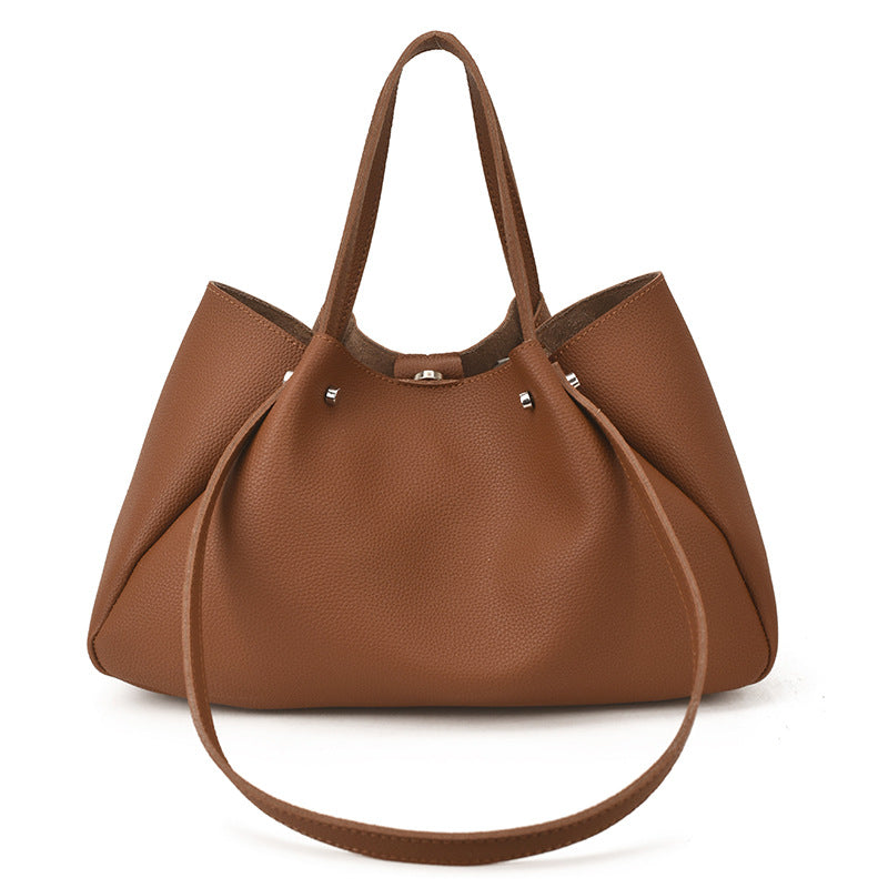 Women's High-grade Lychee Pattern Fashion Style Design Handbags
